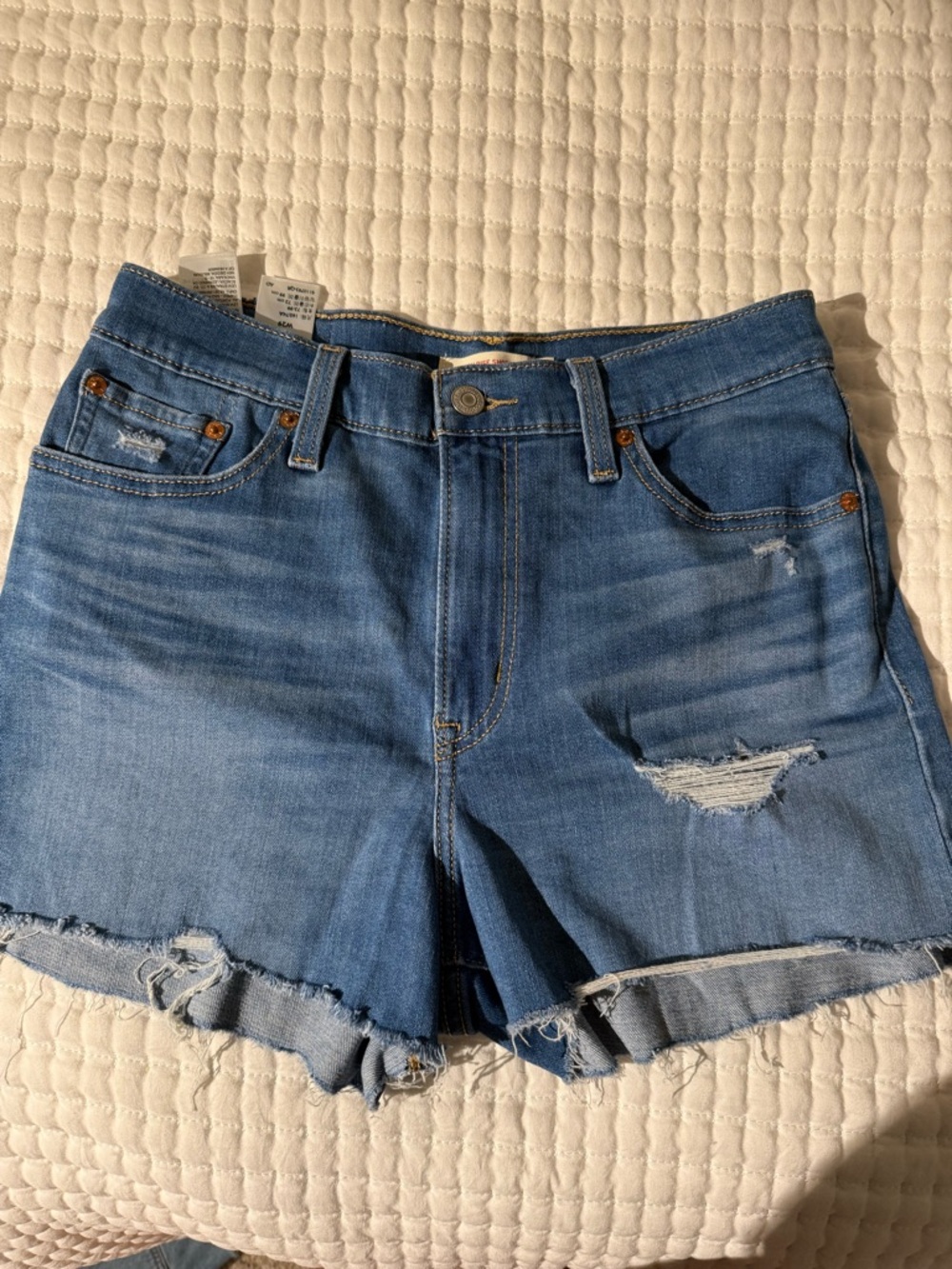 Levi's Women's Distressed Denim Shorts - Blue